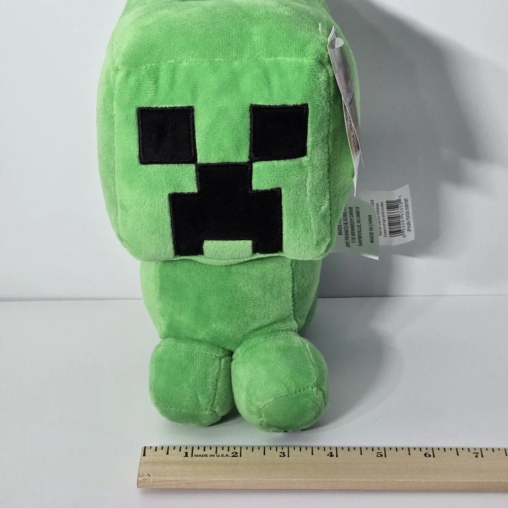 NEW Minecraft Bank Creeper Green‎ Monster Stuffed Pixel Plush Coin With Stopper